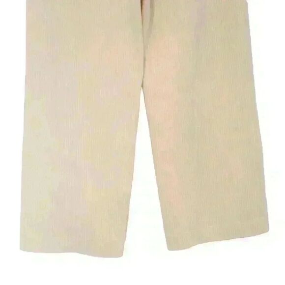 NWT Lucy Paris "Bruna" Ivory Corduroy Wide-Leg Cropped Pants – Size M - Picture 7 of 7